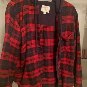 American Eagle hooded flannel